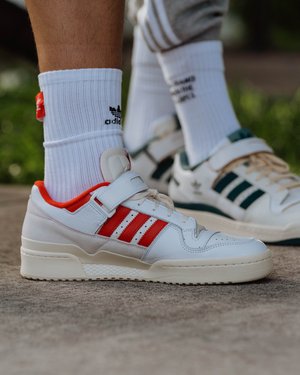 Red Adidas Forum shoes