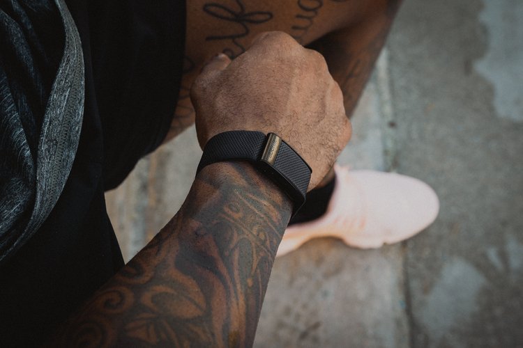 Whoop 4.0 Band on black athlete