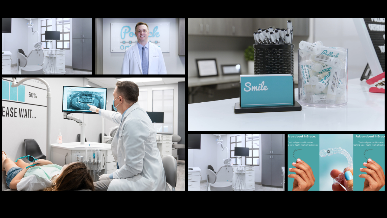 Dr.Pollack Orthodontics collage photos of location, details, office, and more