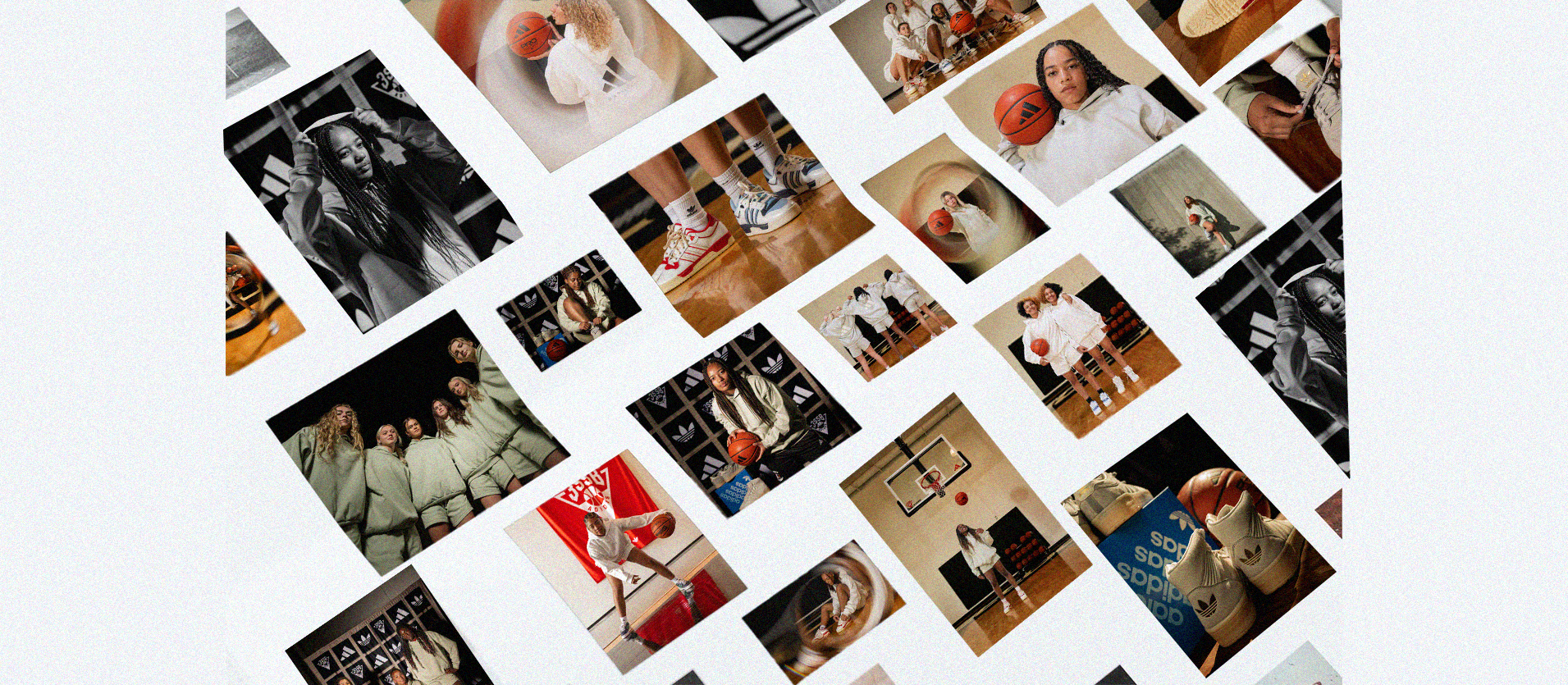 Collage of photos of girls modeling for the Adidas Girls 3SSB brand