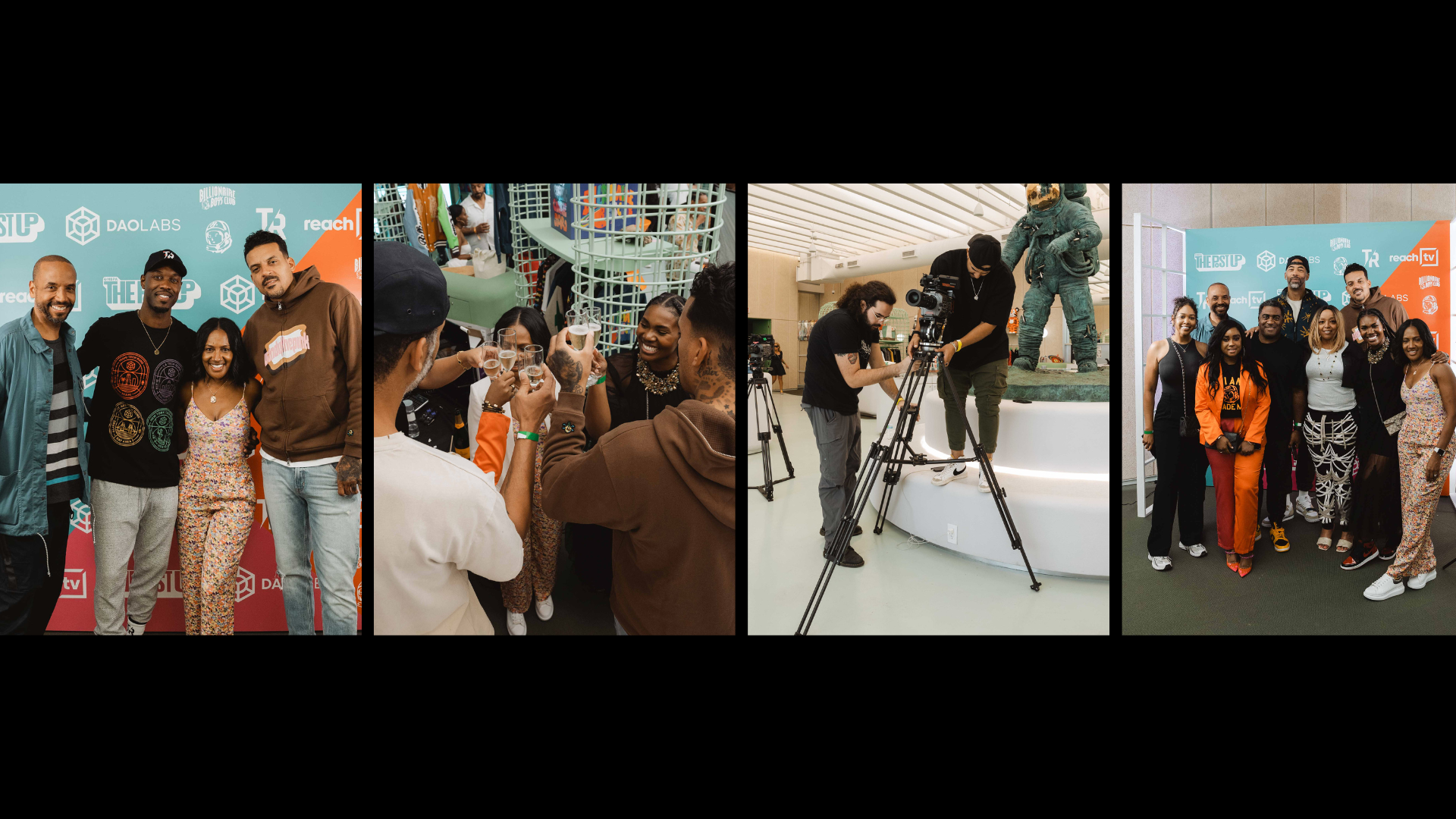 Collage pictures of Matt Barnes at billionaire boys club store location in Miami during Art Basel