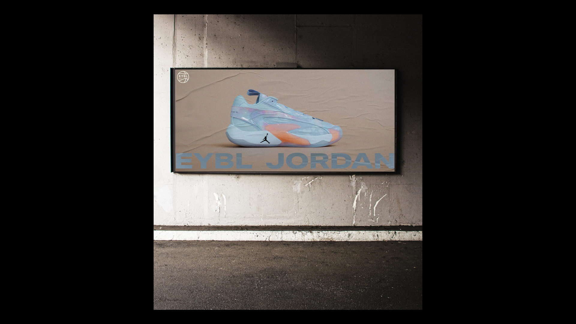 A billboard showcasing a pair of the Jordan Luka 2 trendy sneakers, enticing viewers with its stylish design and allure.